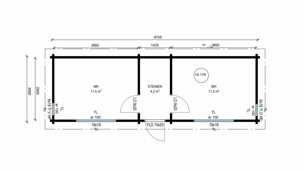 Tupla-aitta eteisellä