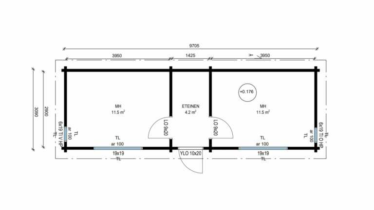Tupla-aitta eteisellä